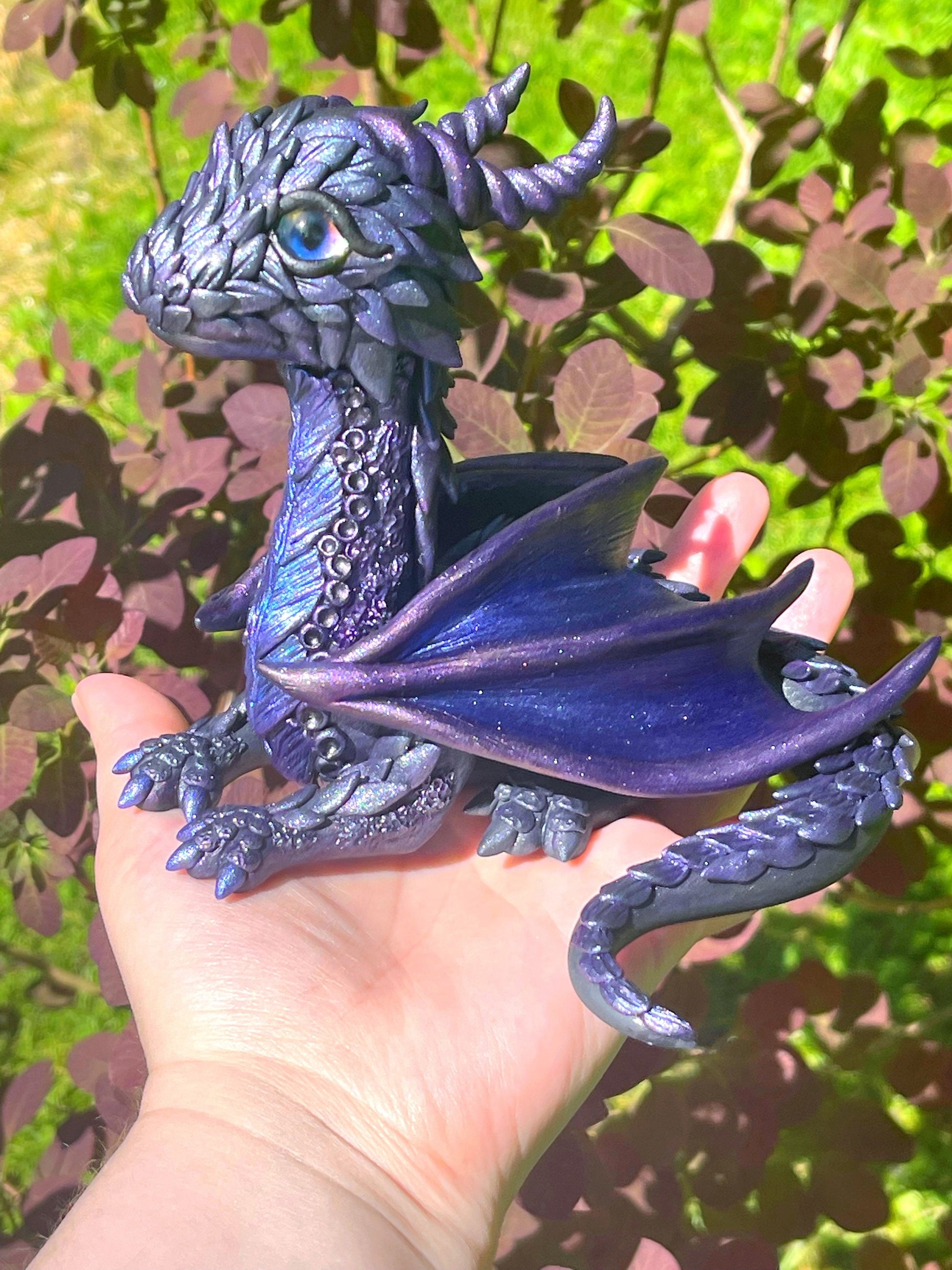 Dark Goddess Dragon sculpture ooak