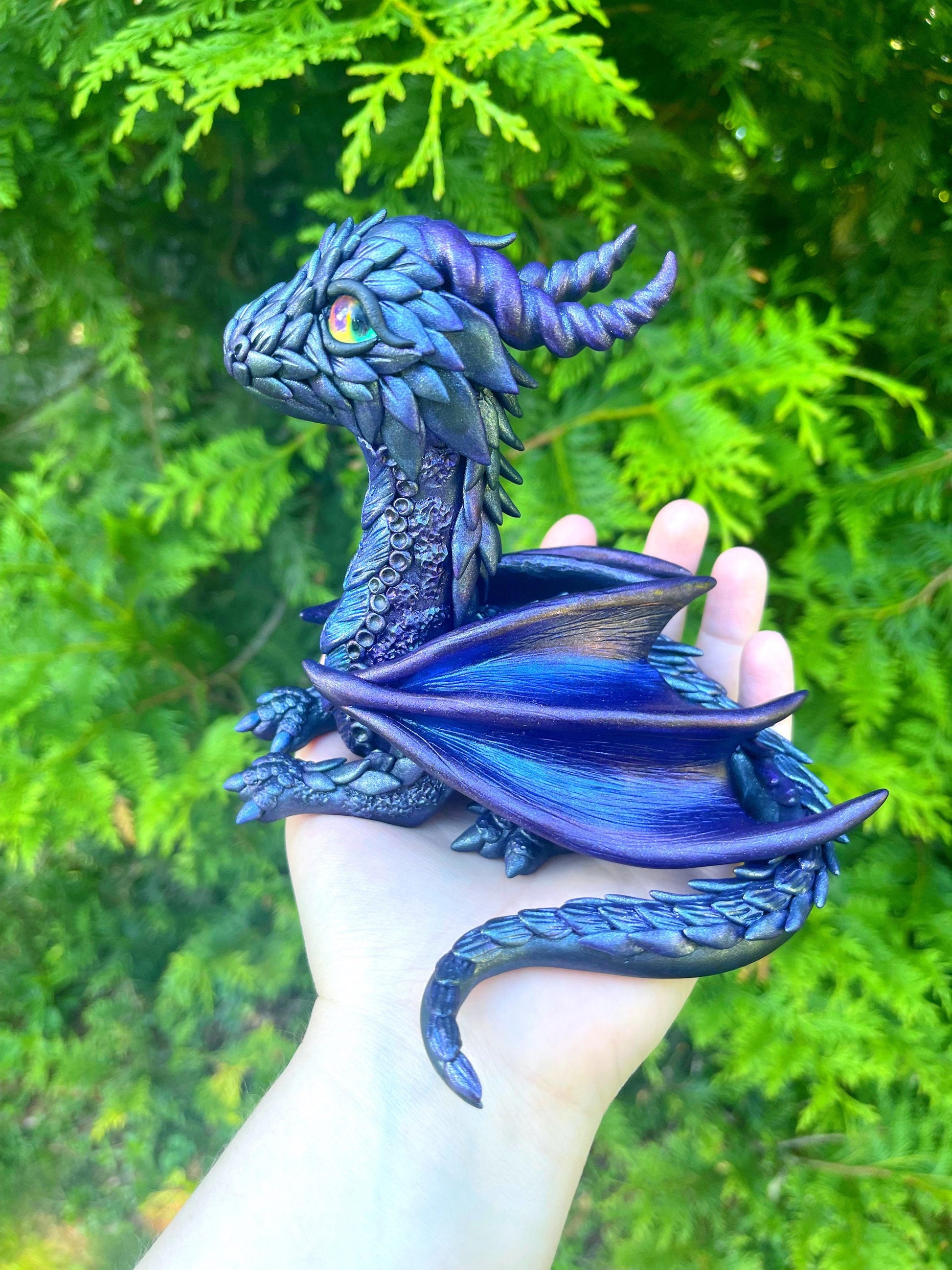 Dark Goddess Dragon sculpture ooak