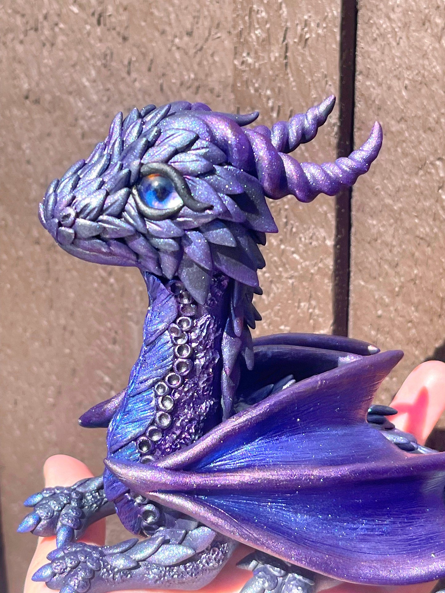Dark Goddess Dragon sculpture ooak
