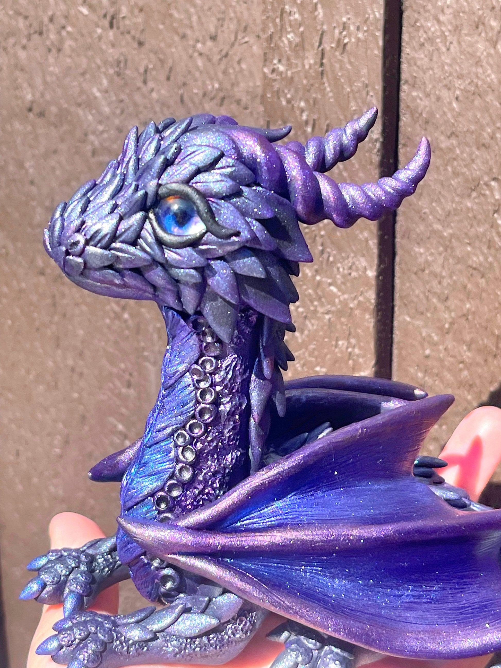 Dark Goddess Dragon sculpture ooak