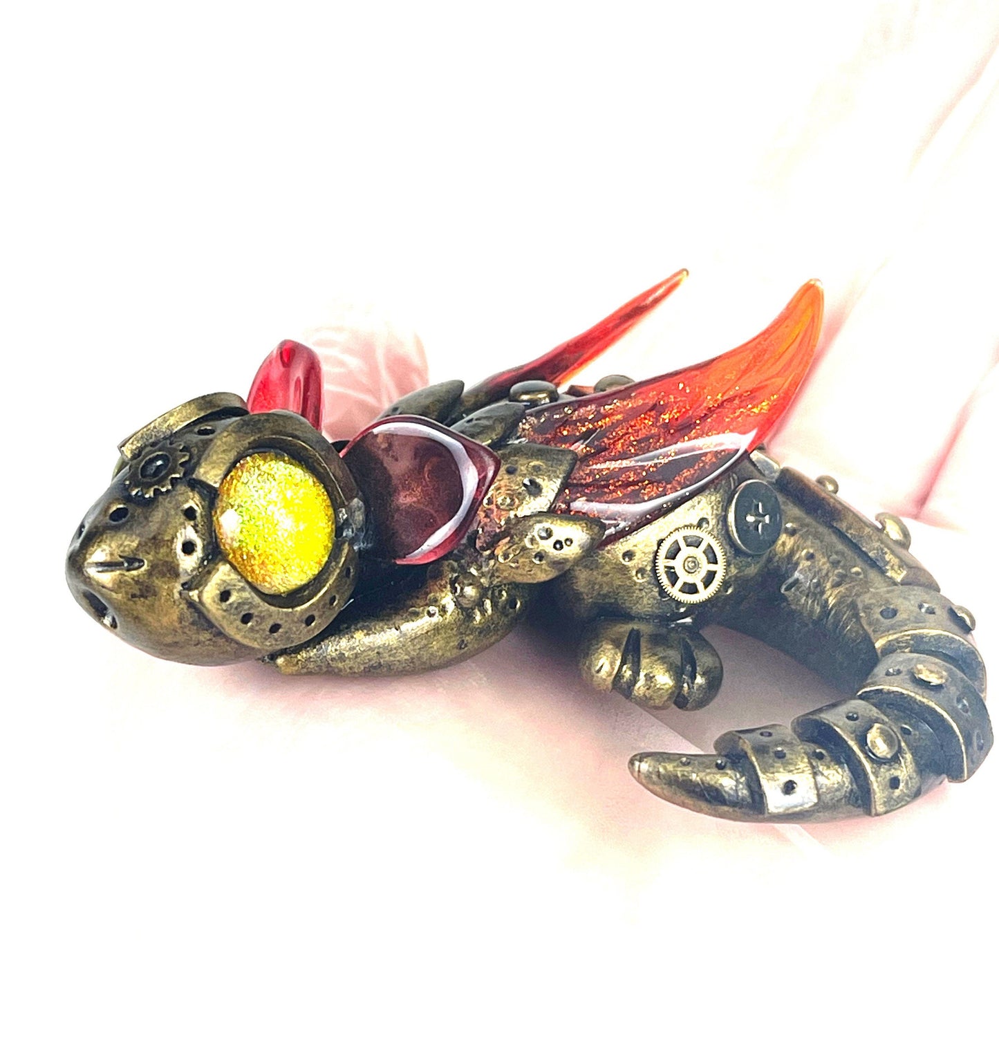 READY TO SHIP Handmade Steampunk dragon sculpture one of a kind ooak