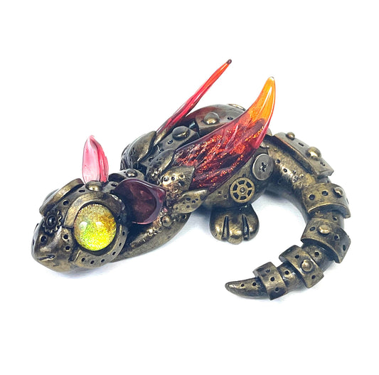 READY TO SHIP Handmade Steampunk dragon sculpture one of a kind ooak
