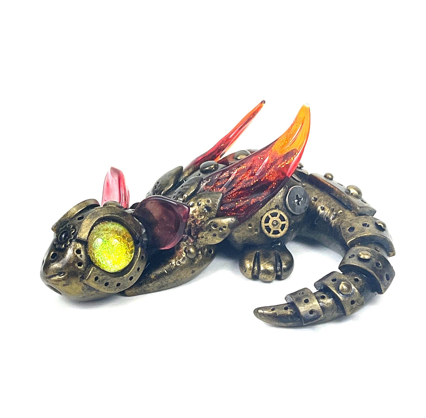 READY TO SHIP Handmade Steampunk dragon sculpture one of a kind ooak