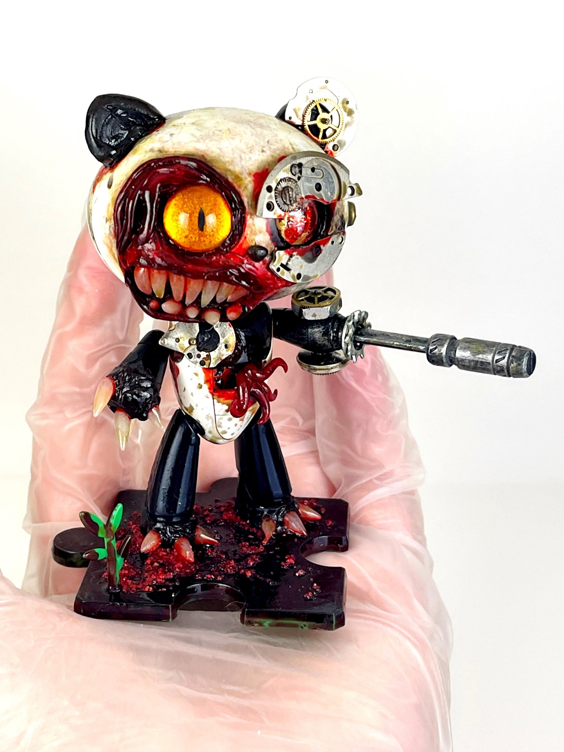 Horror Gundam BearGuy Handmade Steampunk Sculpture