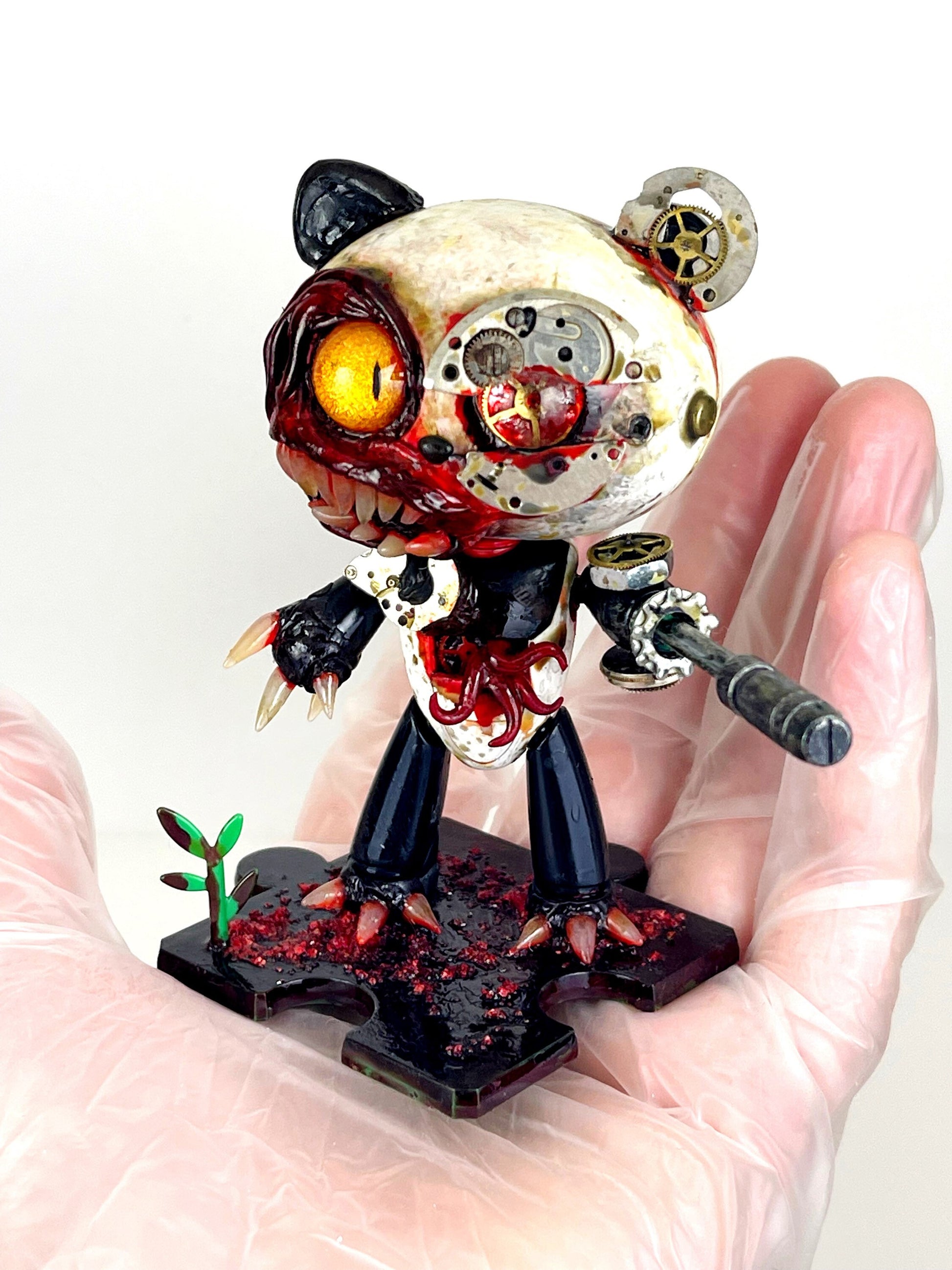 Horror Gundam BearGuy Handmade Steampunk Sculpture