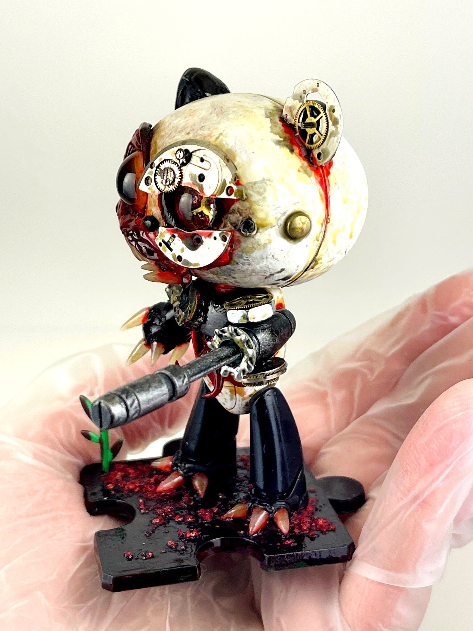 Horror Gundam BearGuy Handmade Steampunk Sculpture