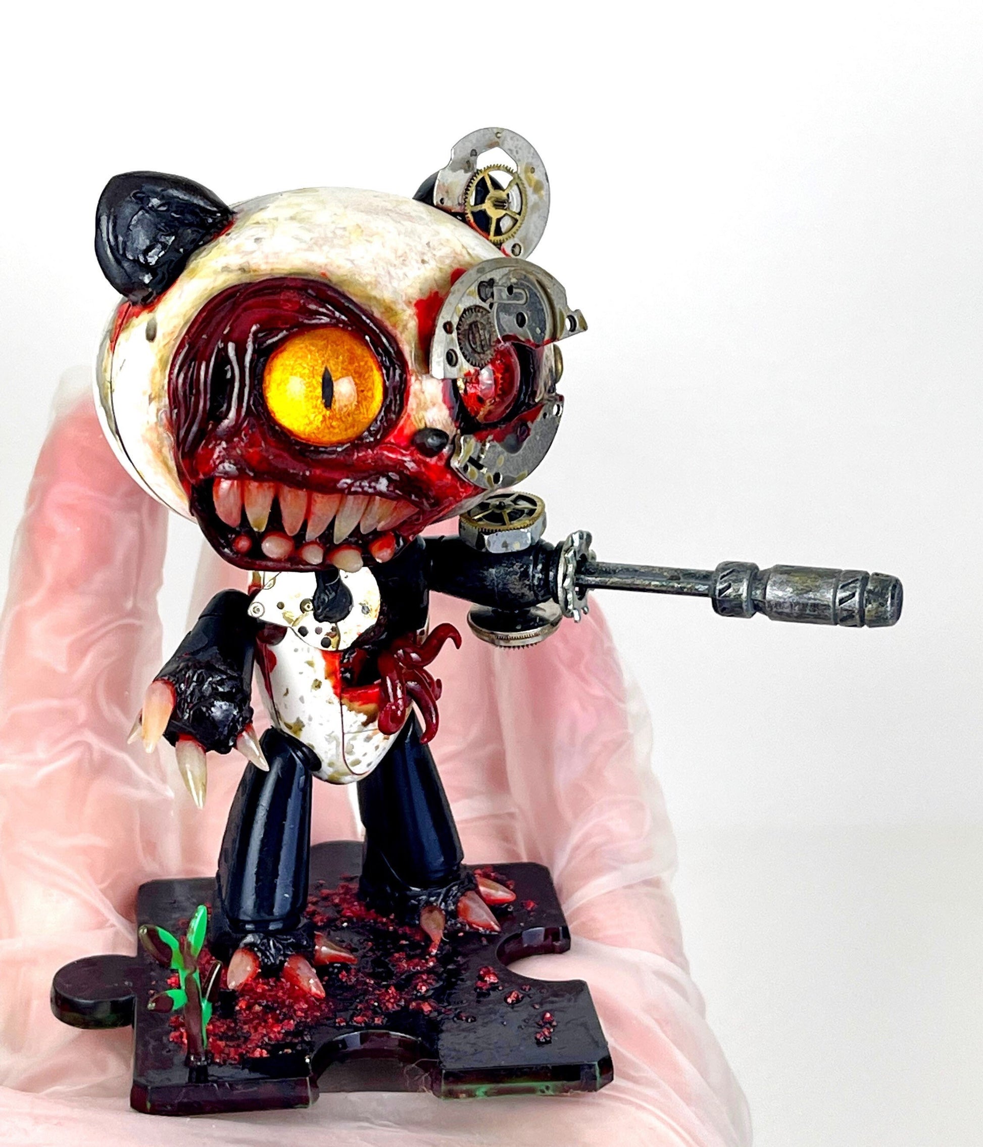 Horror Gundam BearGuy Handmade Steampunk Sculpture