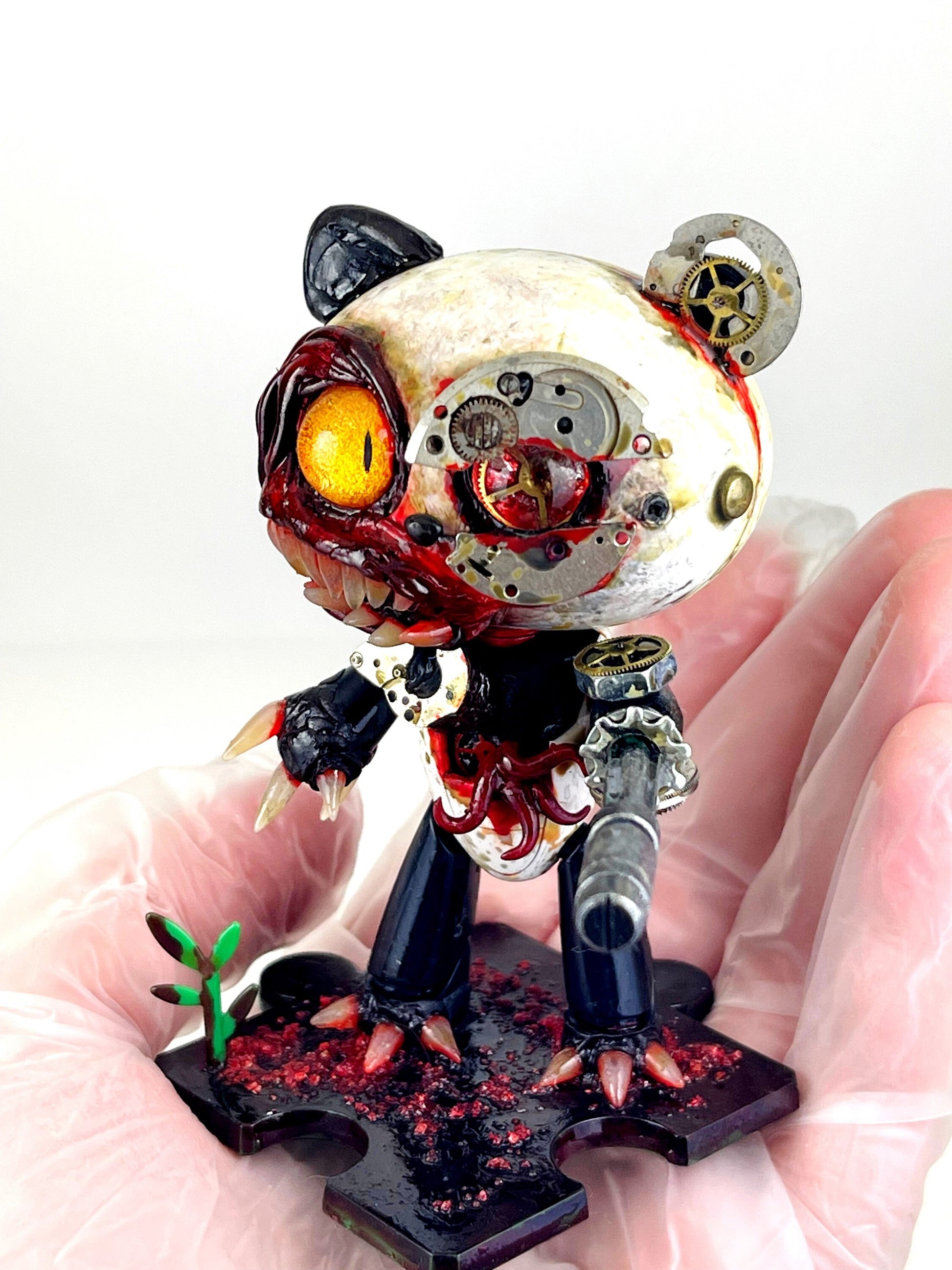 Horror Gundam BearGuy Handmade Steampunk Sculpture