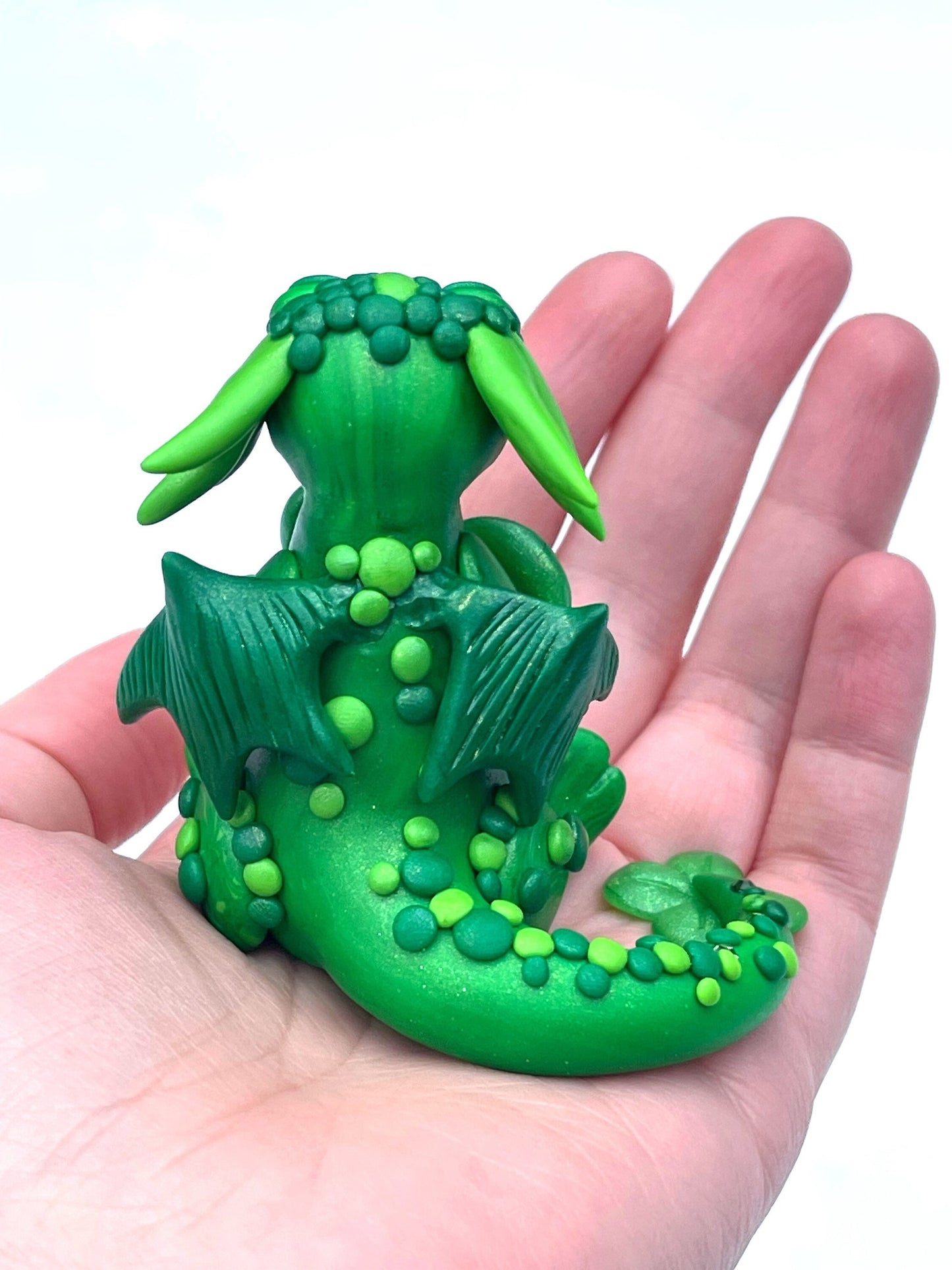 Lucky Clover Dragon sculpture ooak