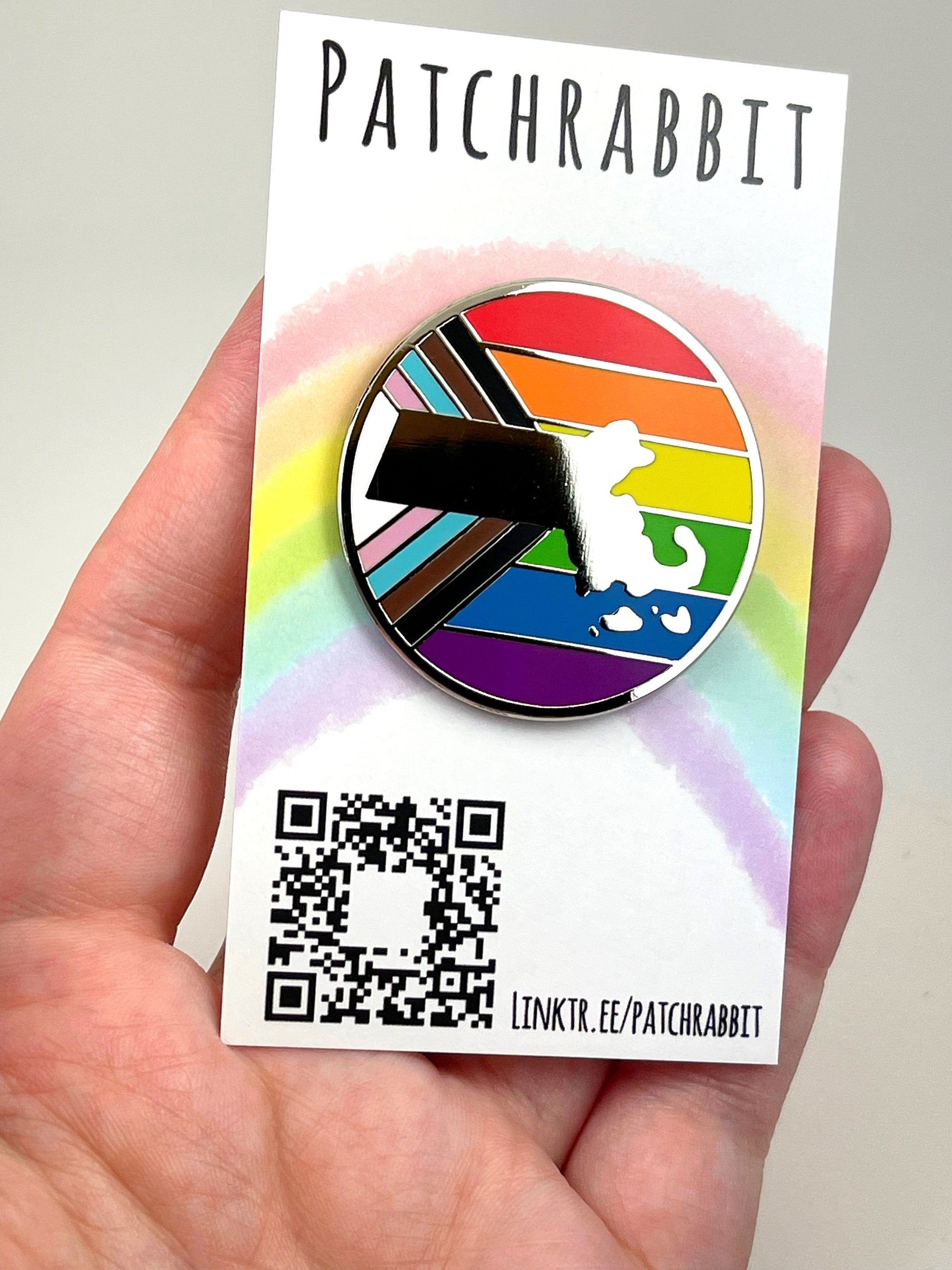 Massachusetts Pride Flag Enamel Pin LGBT owned Small Business