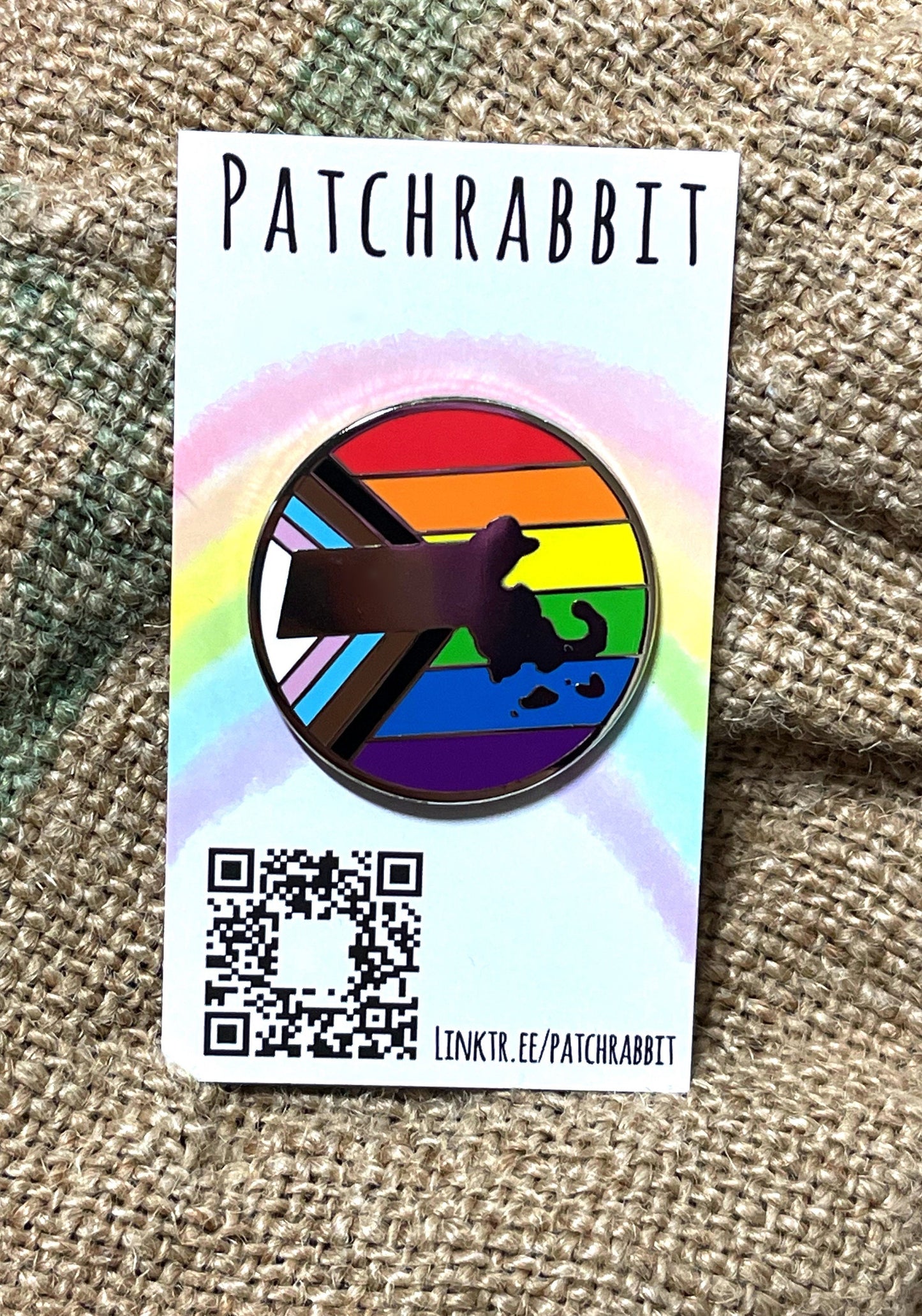 Massachusetts Pride Flag Enamel Pin LGBT owned Small Business