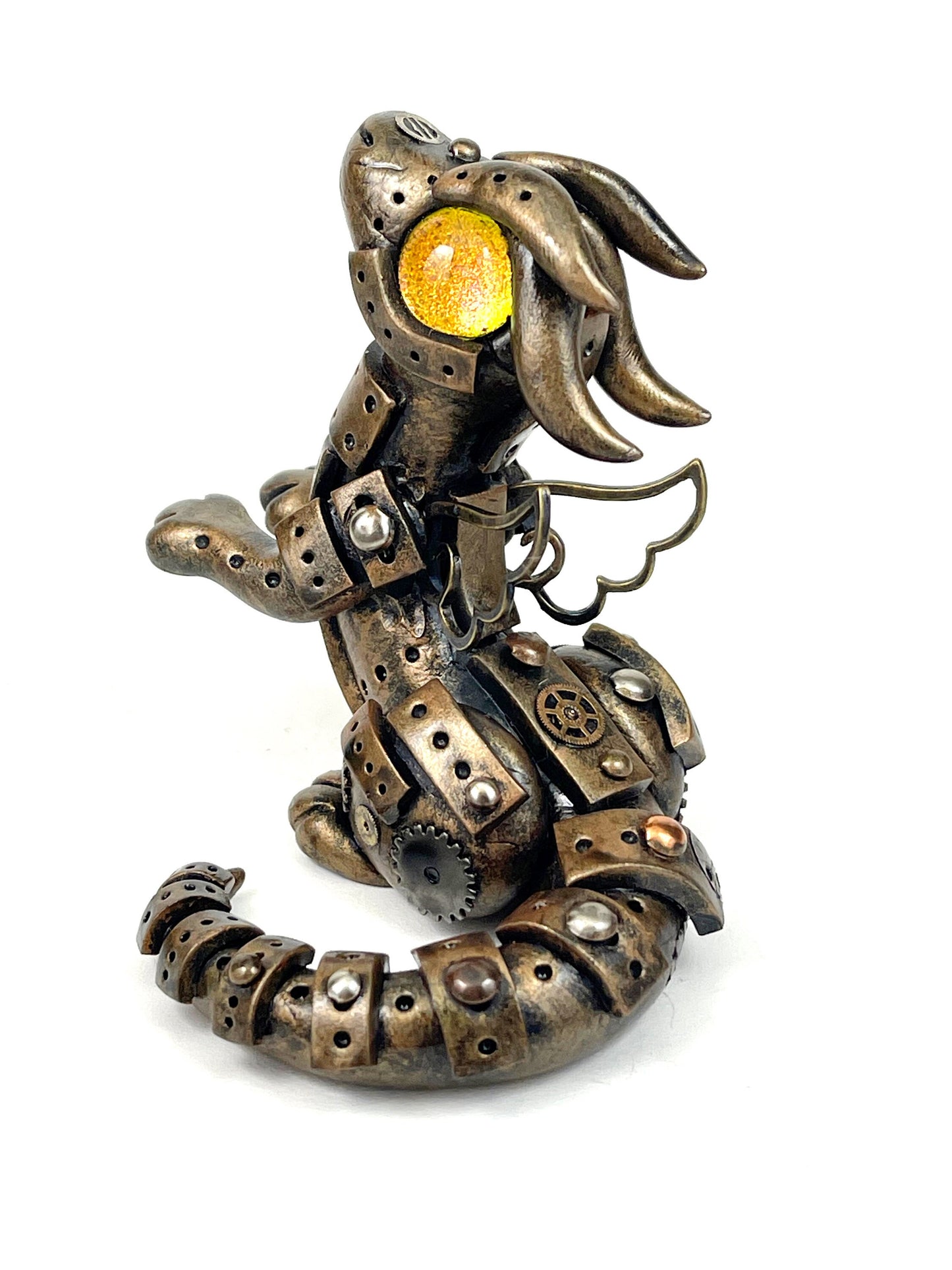 Handmade Steampunk dragon sculpture one of a kind ooak