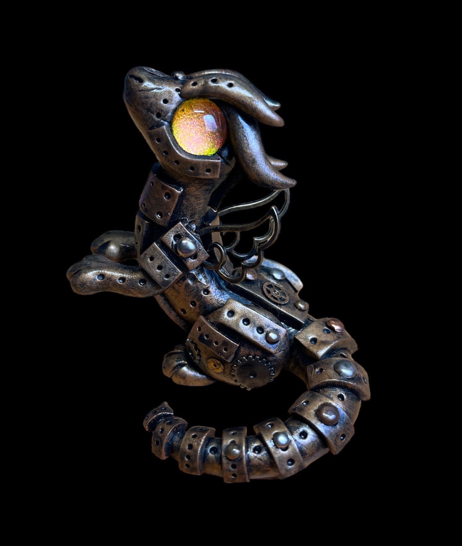 Handmade Steampunk dragon sculpture one of a kind ooak