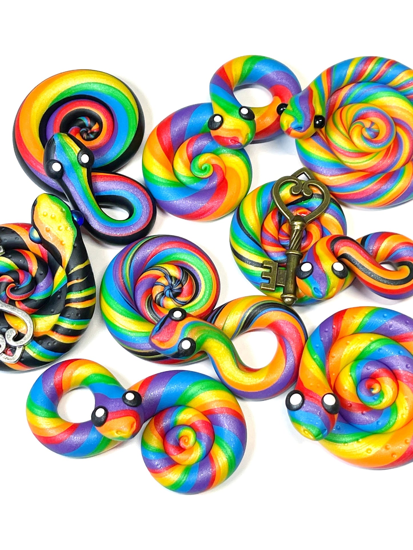 Custom Choose your Flag Pride Snake LGBTQIA Handmade Sculpture