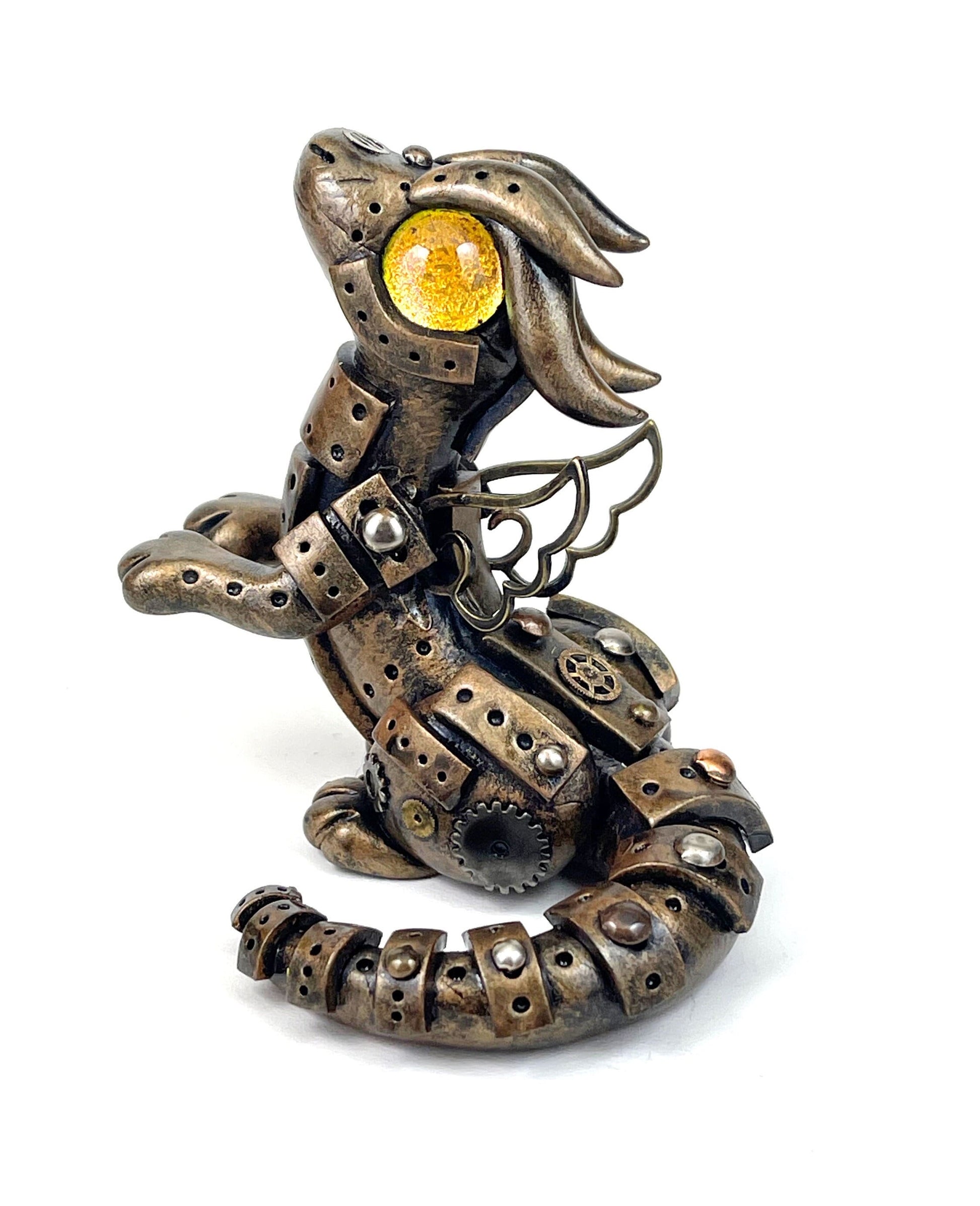 Handmade Steampunk dragon sculpture one of a kind ooak