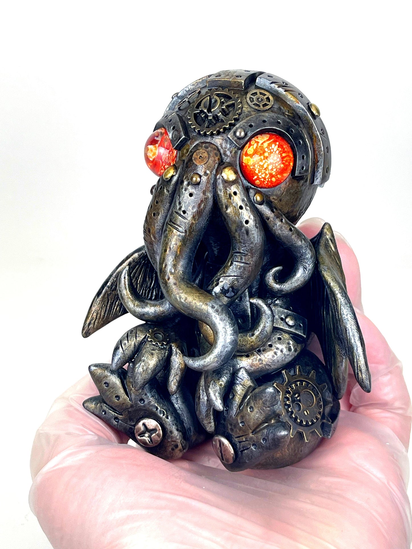 Steampunk Cthulhu sculpture handmade unique