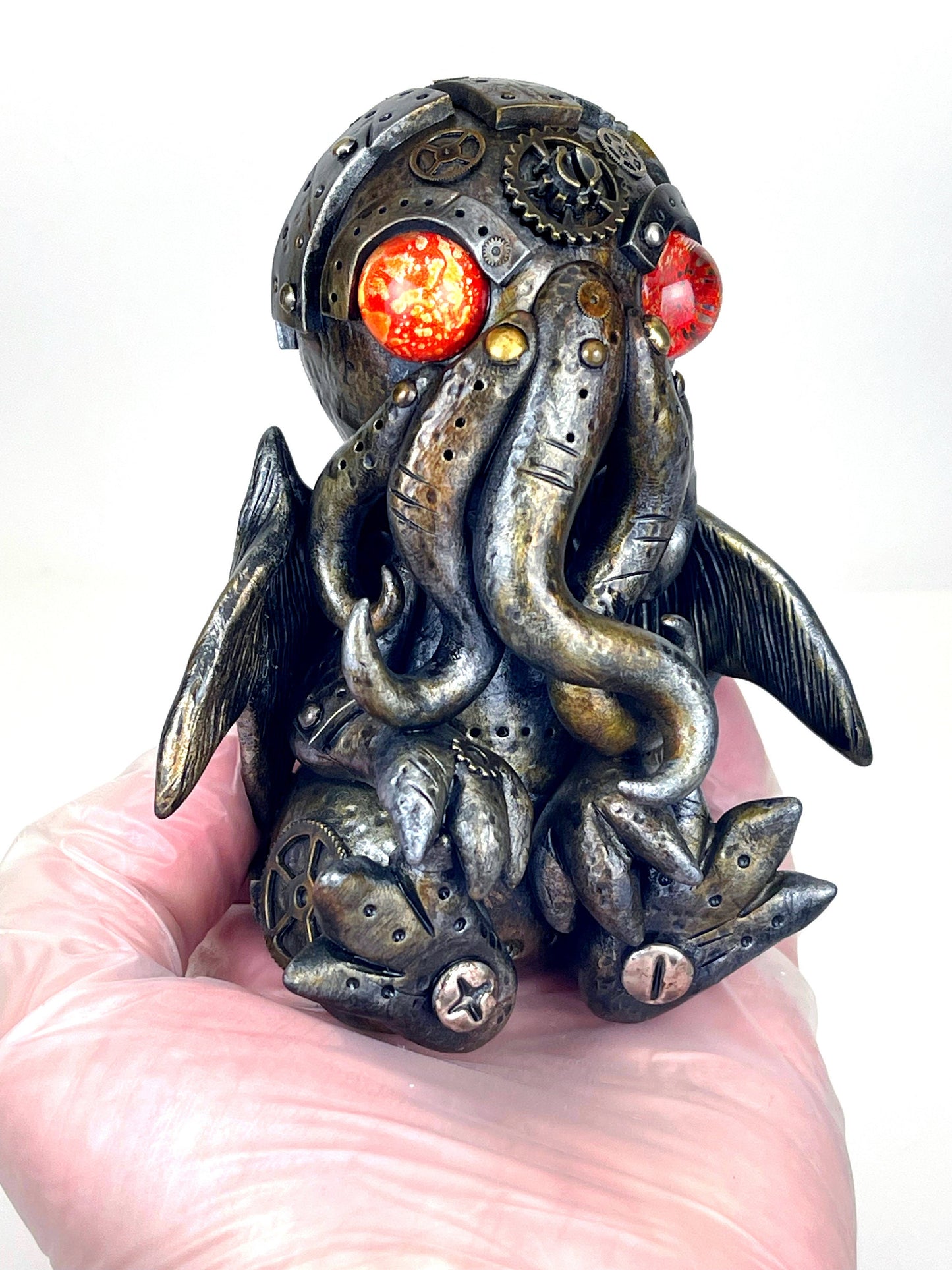 Steampunk Cthulhu sculpture handmade unique