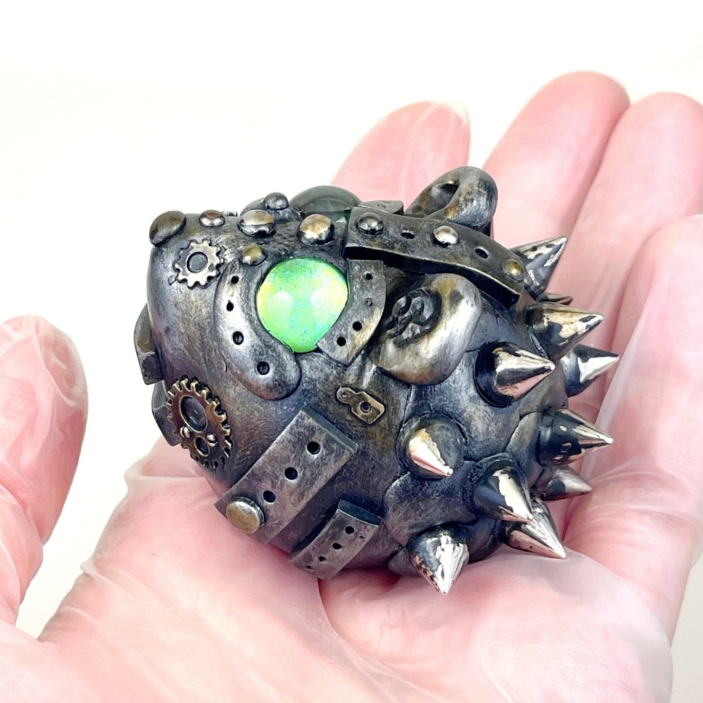 Handmade Steampunk Hedgehog sculpture one of a kind ooak