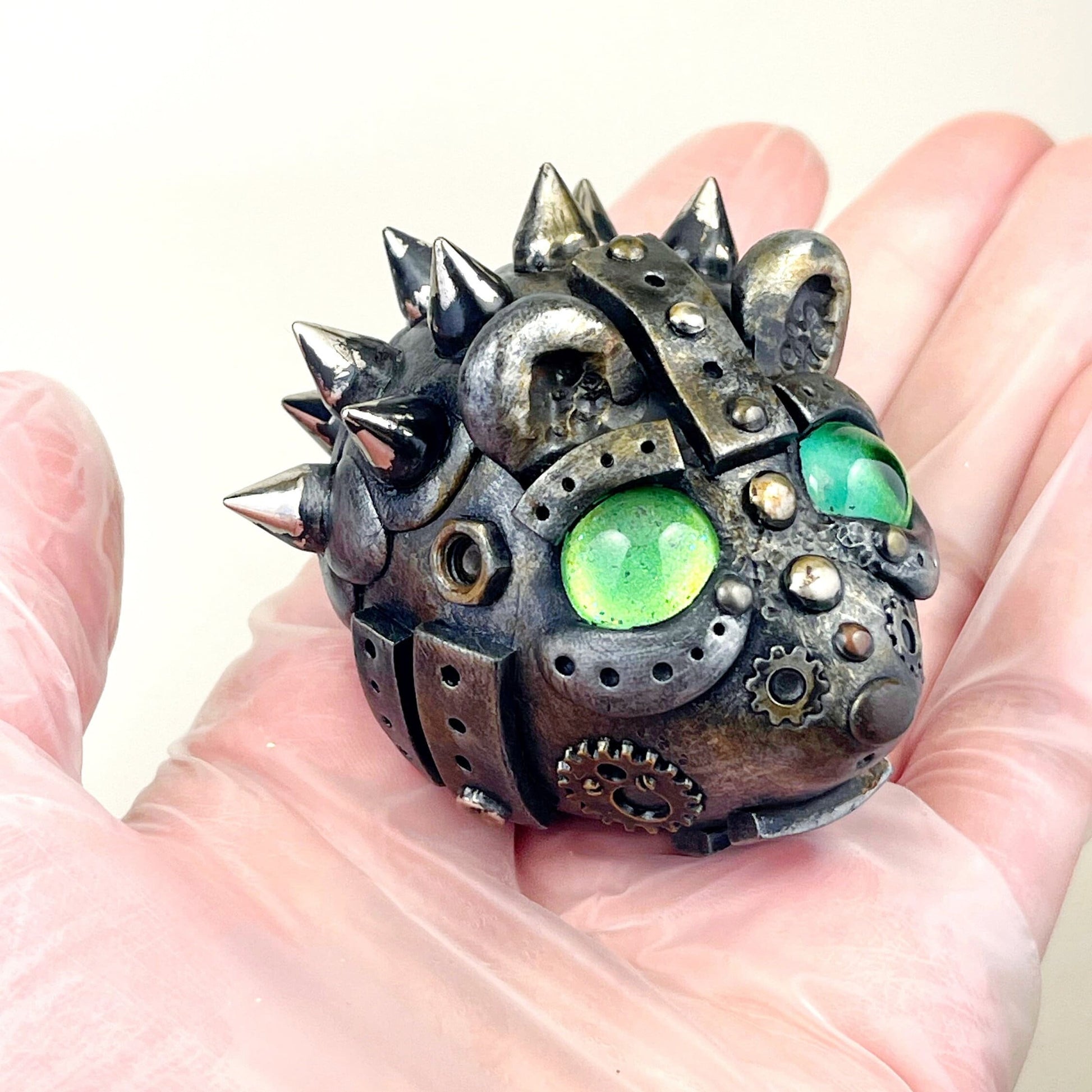 Handmade Steampunk Hedgehog sculpture one of a kind ooak