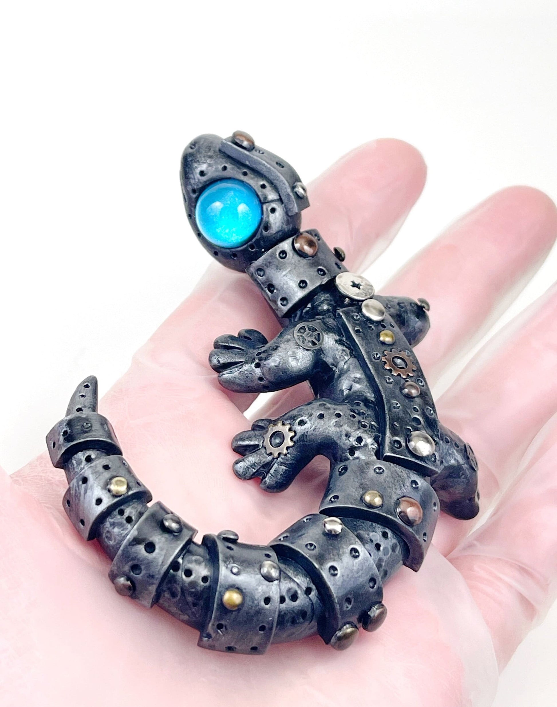 Handmade Lizard dragon sculpture one of a kind ooak