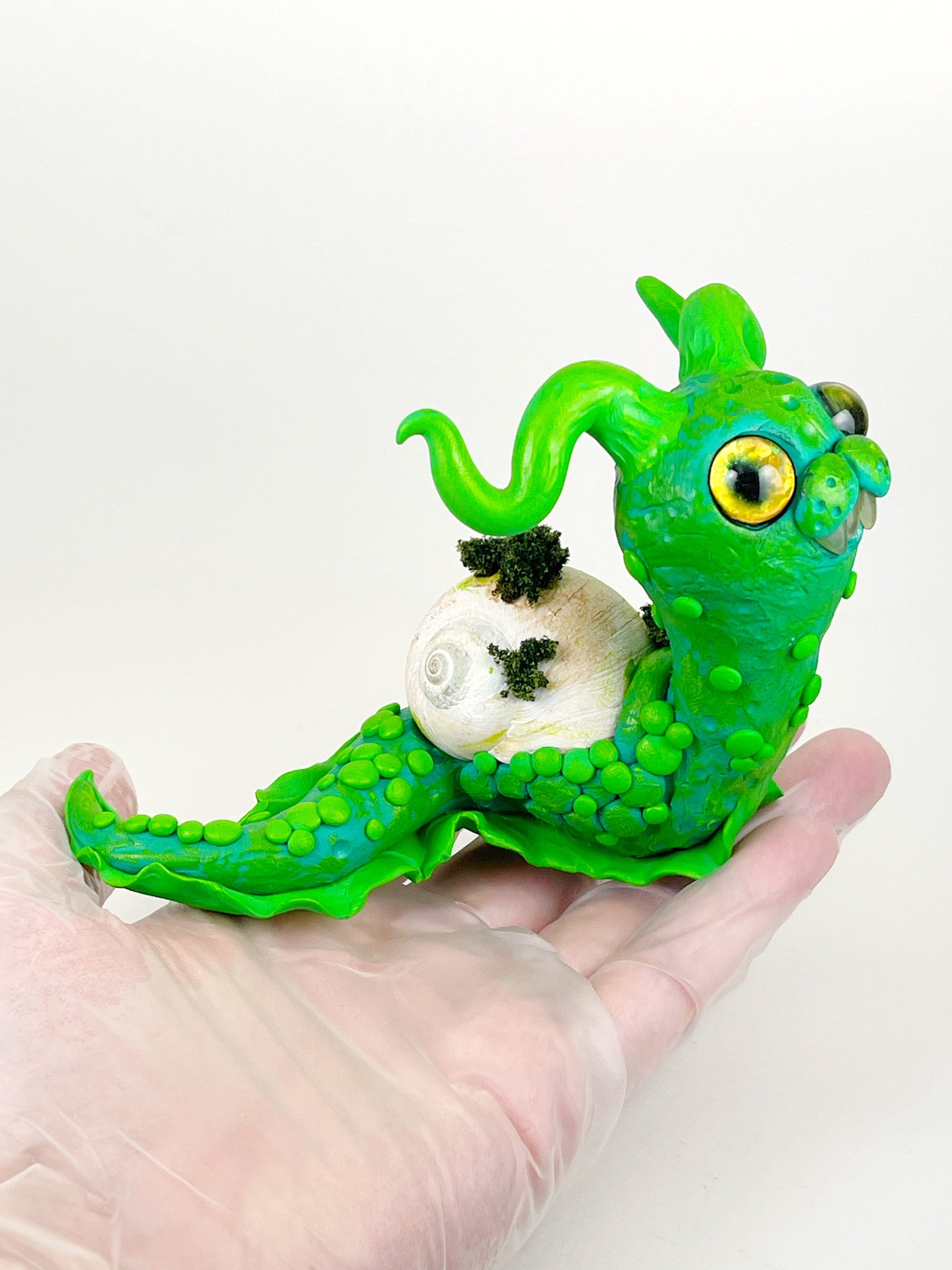 Snail Monster cute creepy sculpture ooak