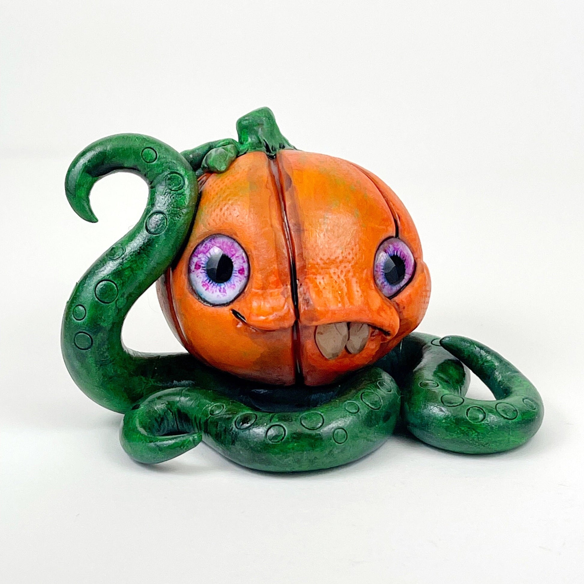 Pumpkin Monster spooky cute horror sculpture ooak