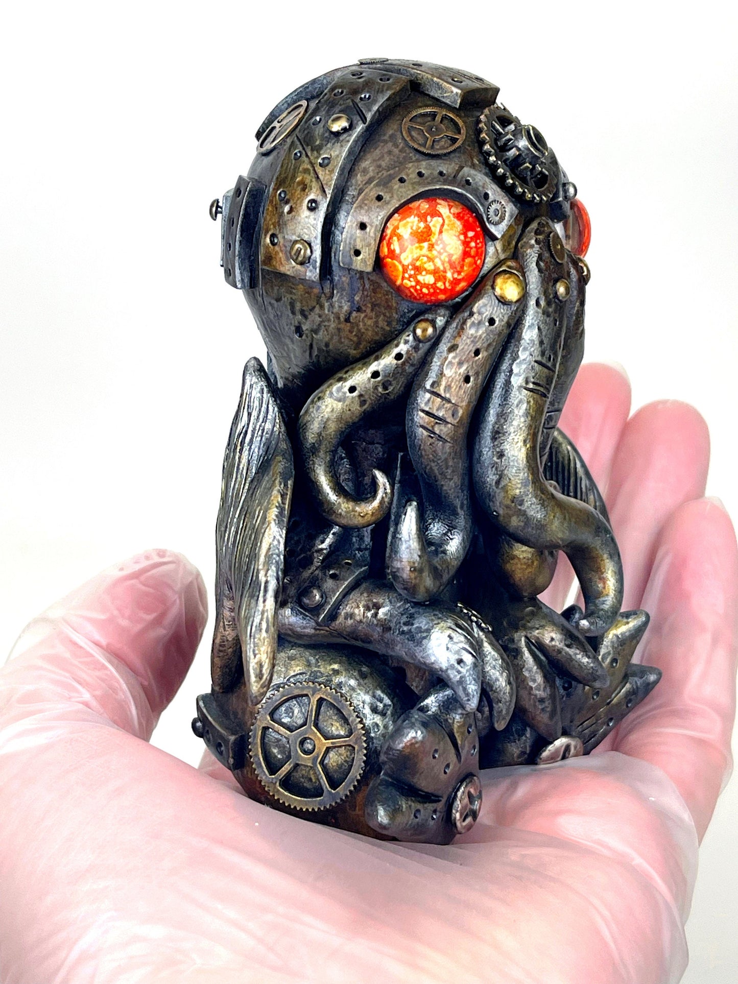 Steampunk Cthulhu sculpture handmade unique