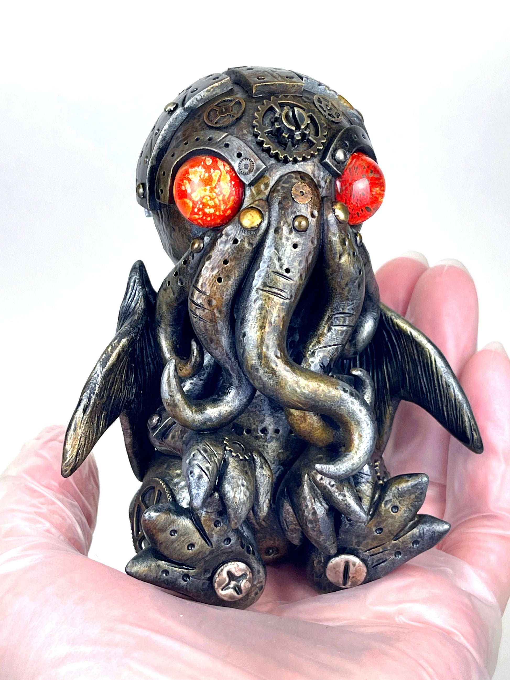 Steampunk Cthulhu sculpture handmade unique