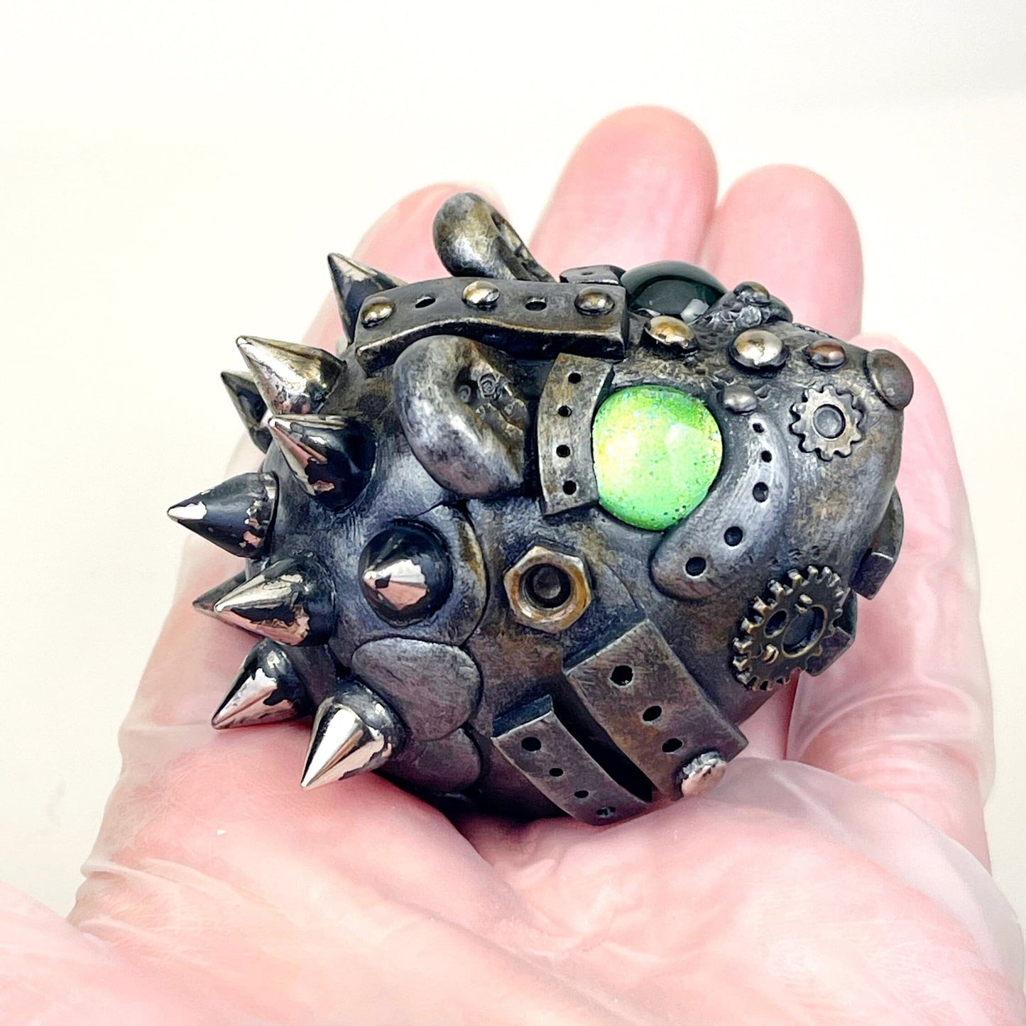 Handmade Steampunk Hedgehog sculpture one of a kind ooak