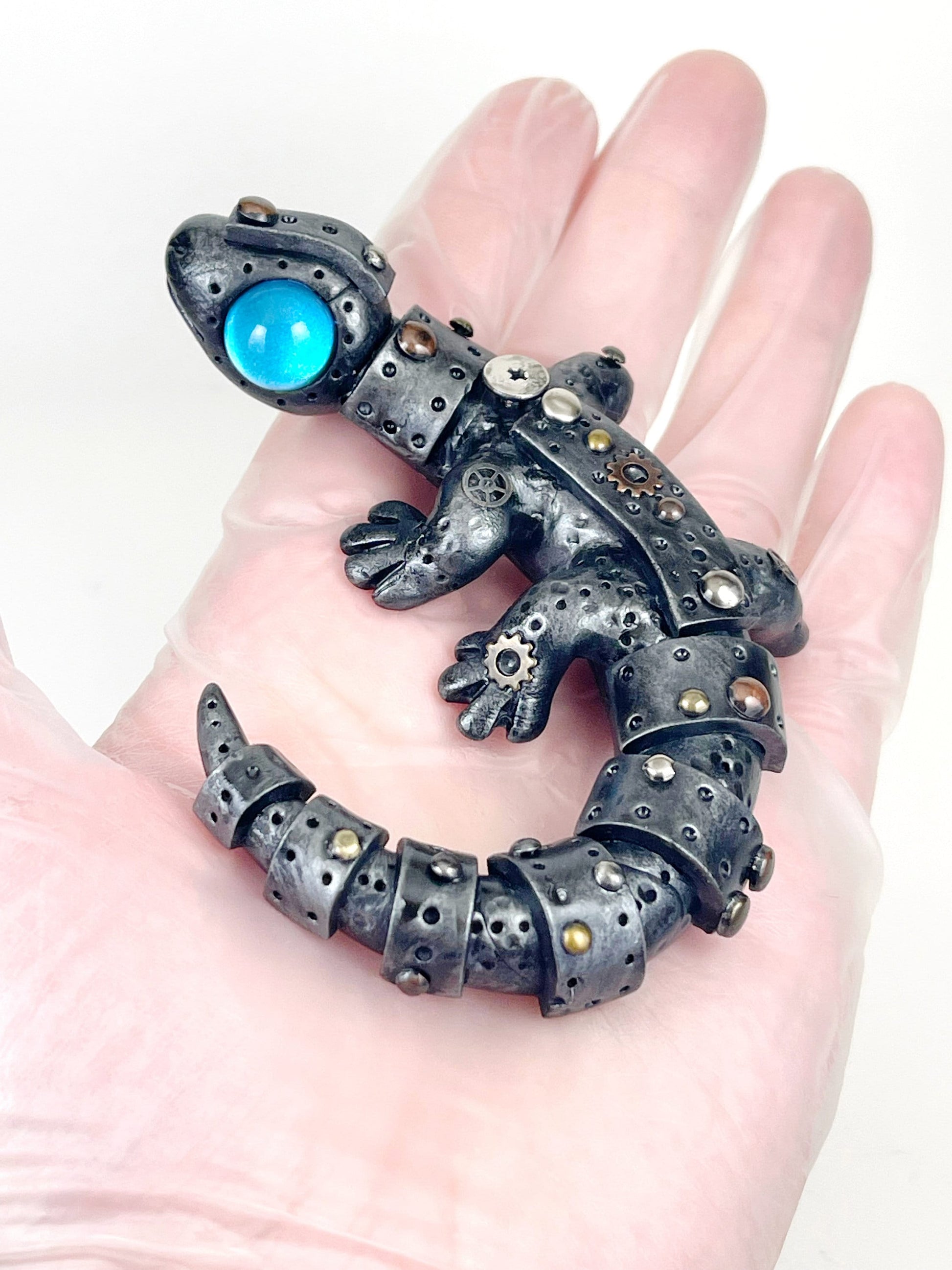 Handmade Lizard dragon sculpture one of a kind ooak