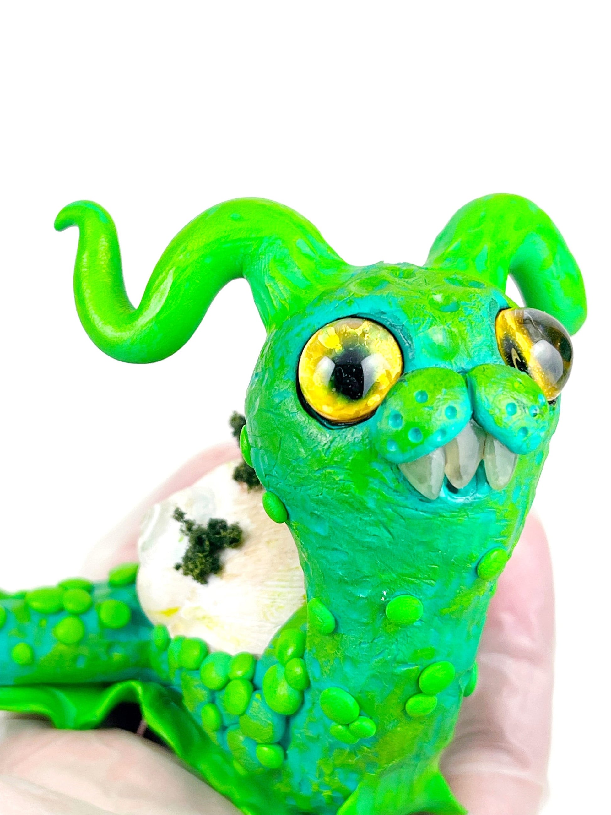 Snail Monster cute creepy sculpture ooak