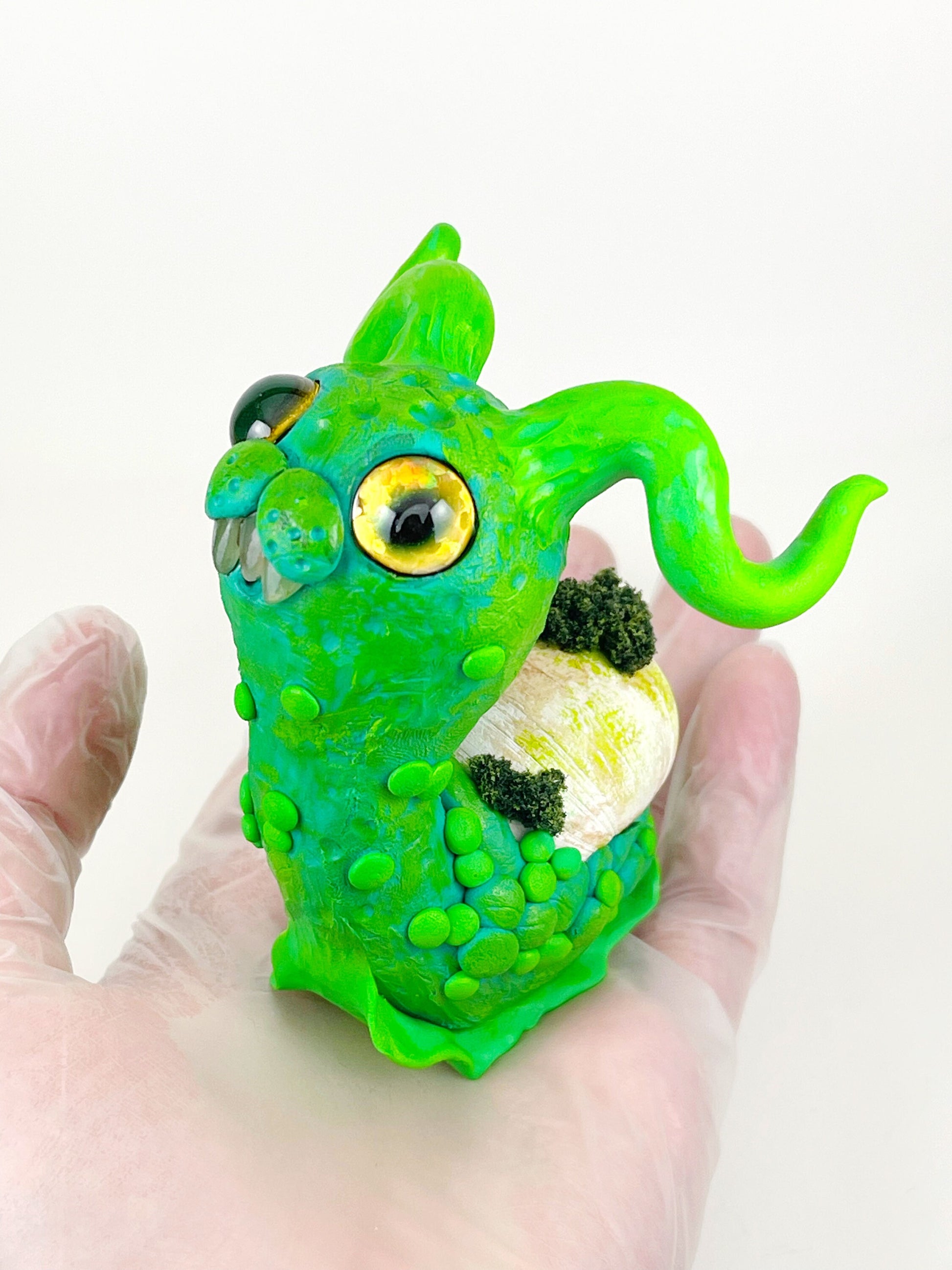 Snail Monster cute creepy sculpture ooak