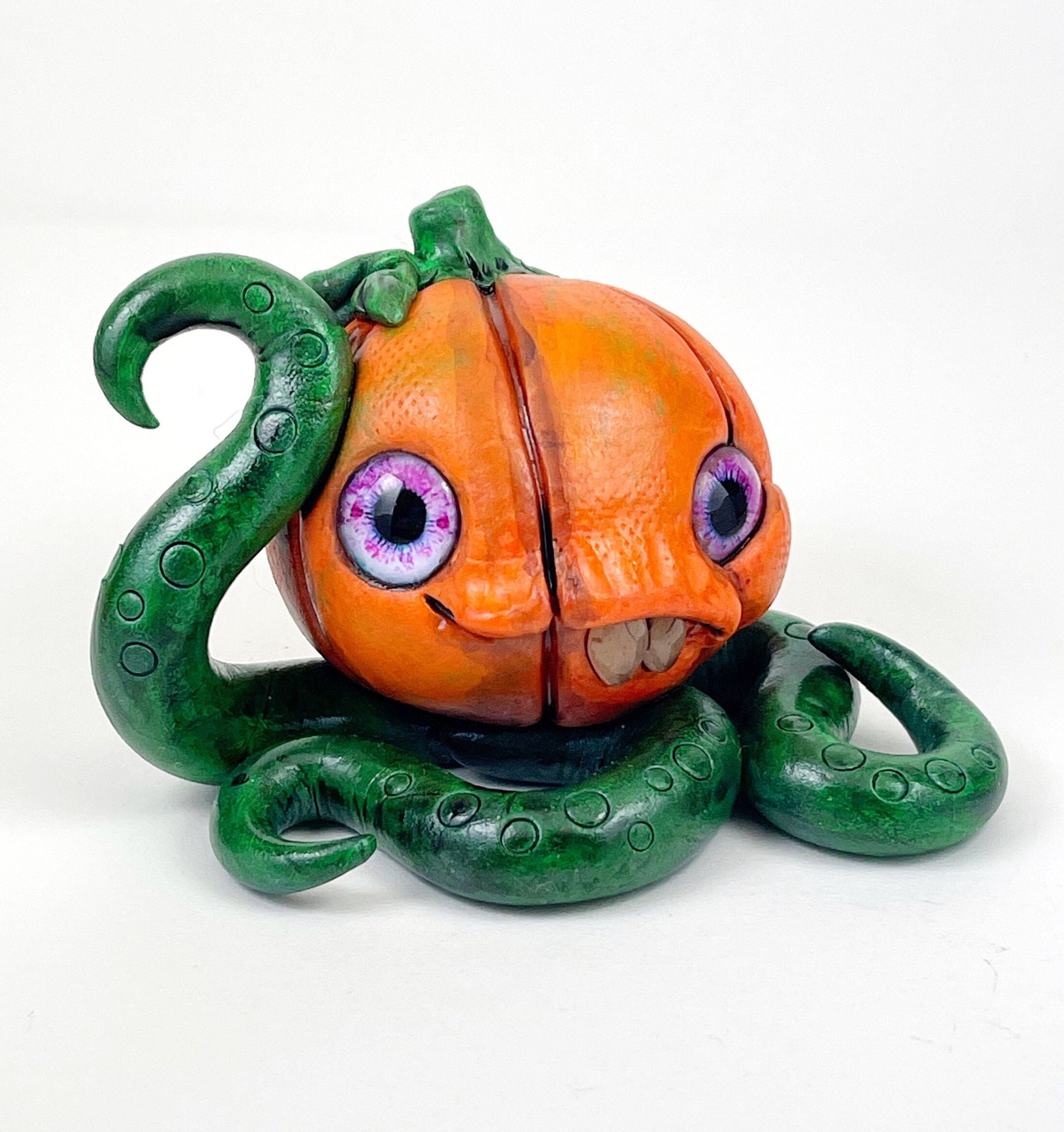 Pumpkin Monster spooky cute horror sculpture ooak