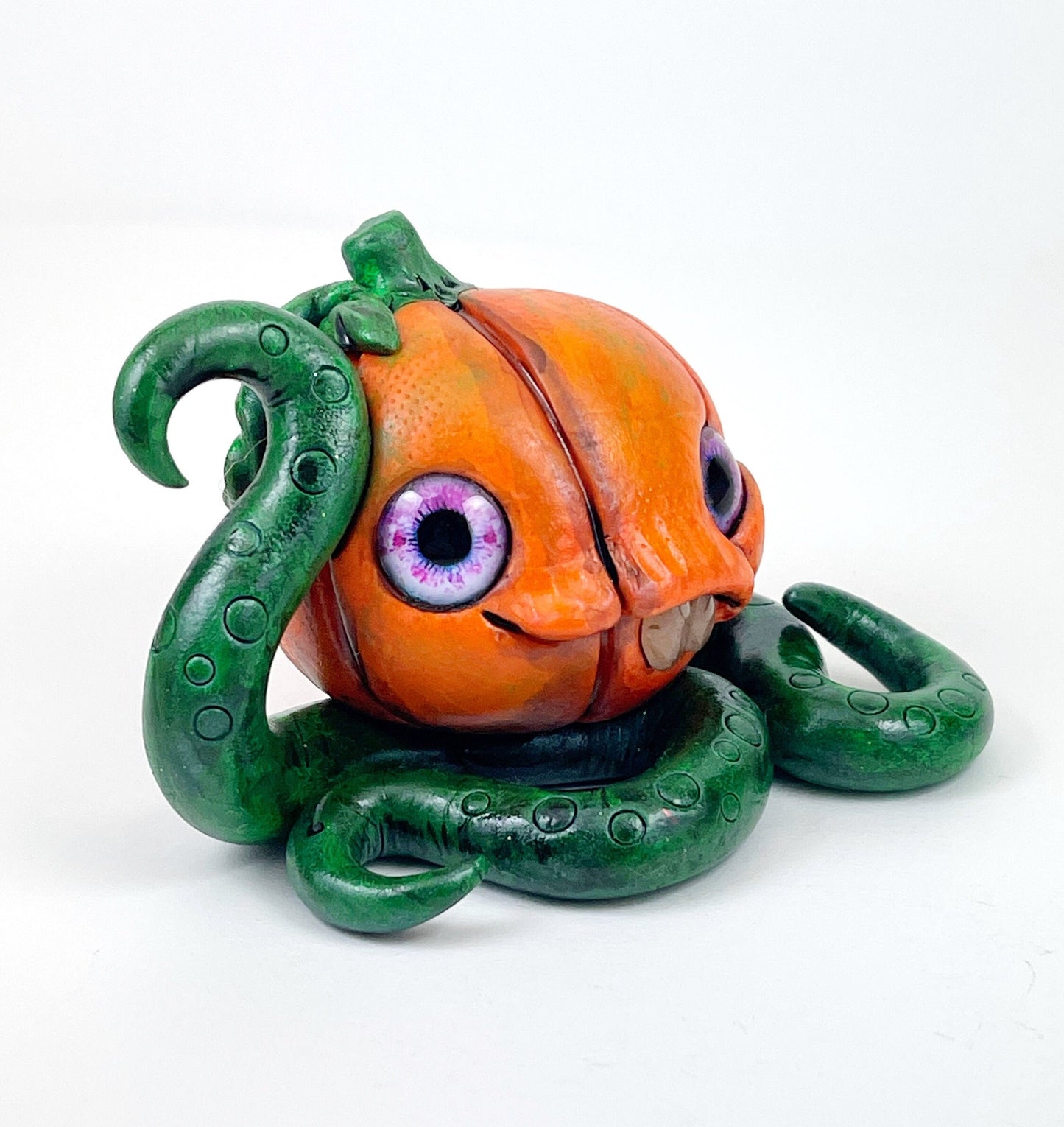 Pumpkin Monster spooky cute horror sculpture ooak