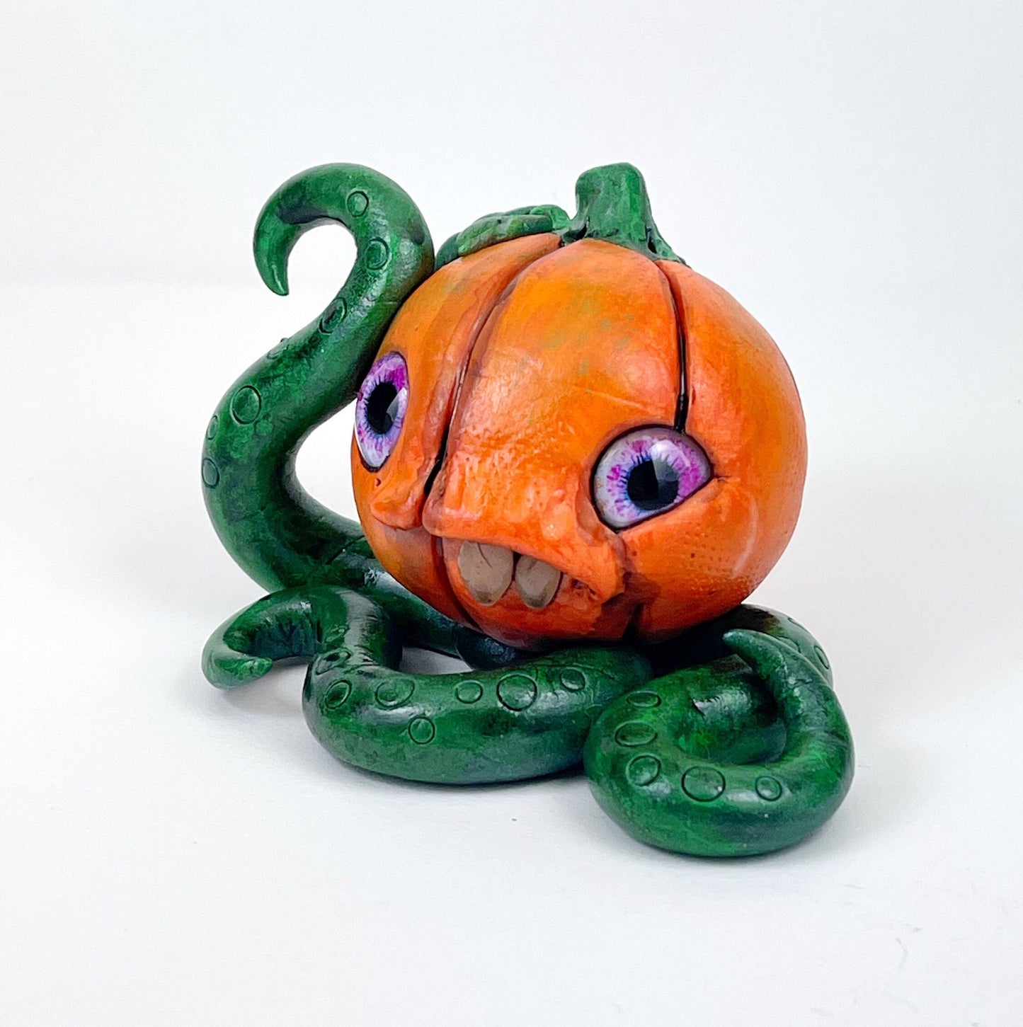 Pumpkin Monster spooky cute horror sculpture ooak