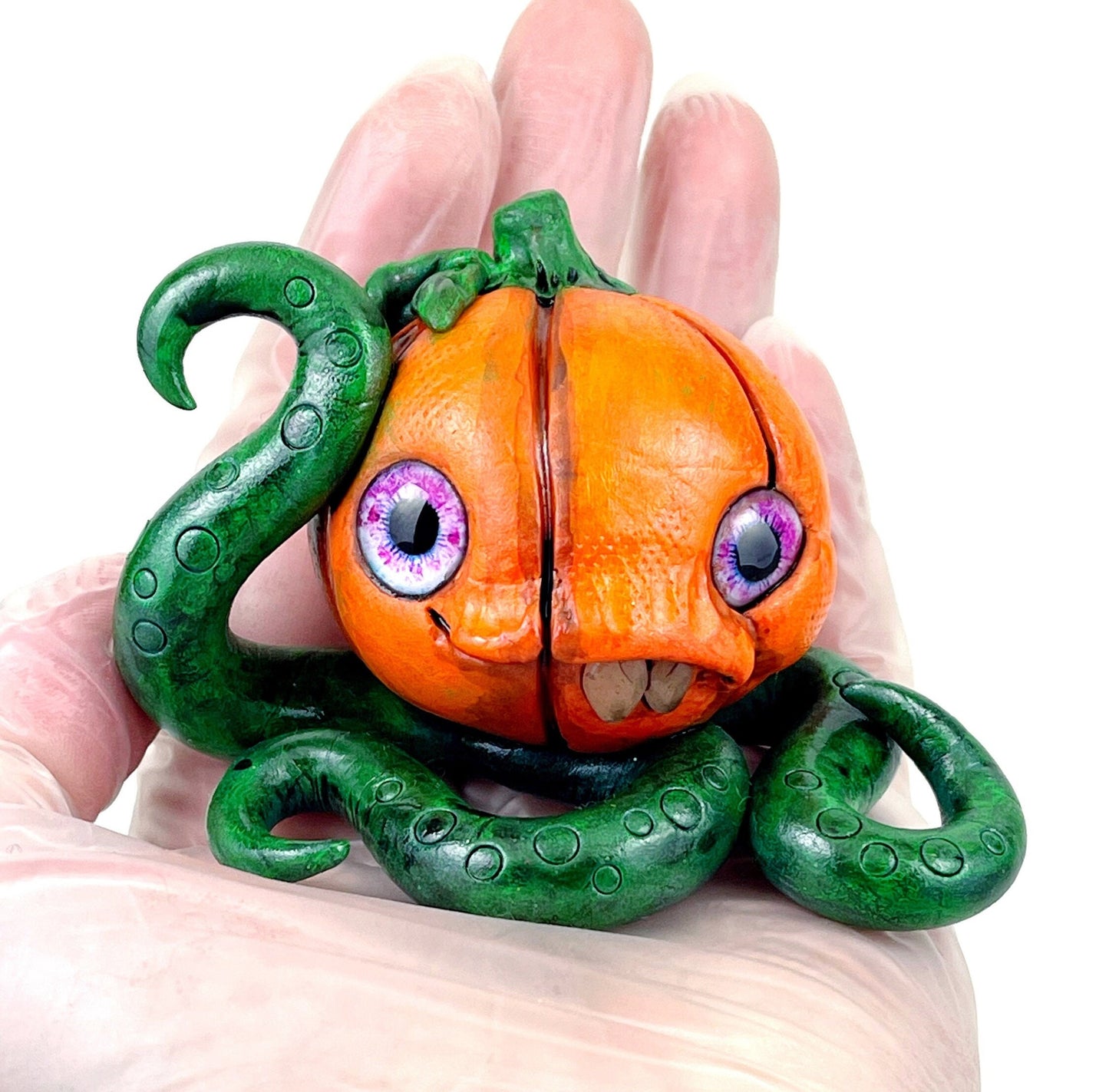 Pumpkin Monster spooky cute horror sculpture ooak