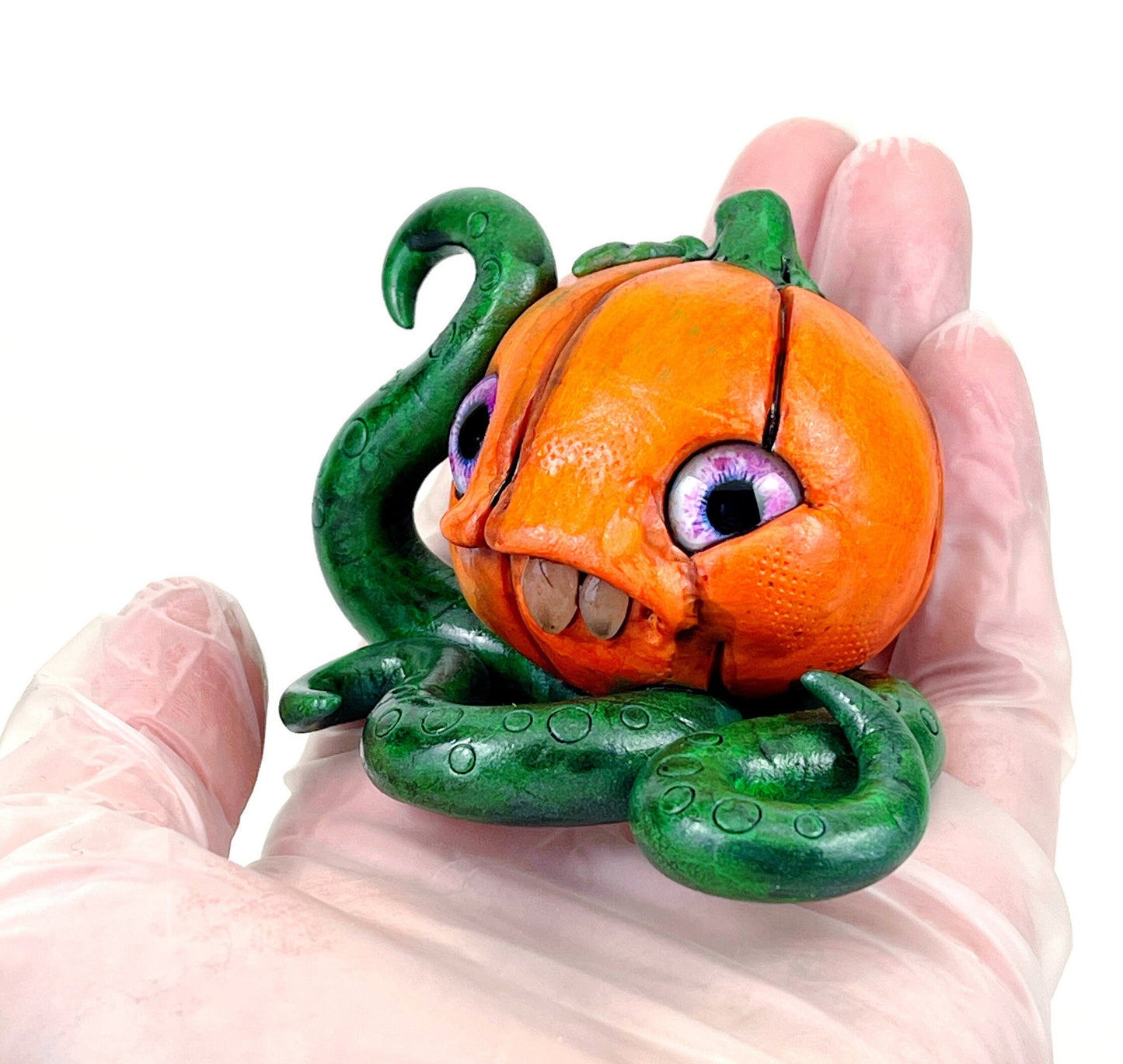 Pumpkin Monster spooky cute horror sculpture ooak