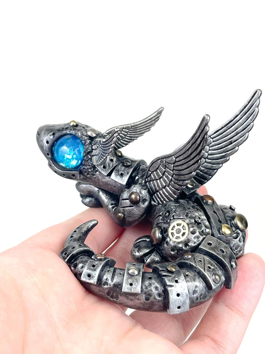 Handmade Steampunk dragon sculpture one of a kind ooak