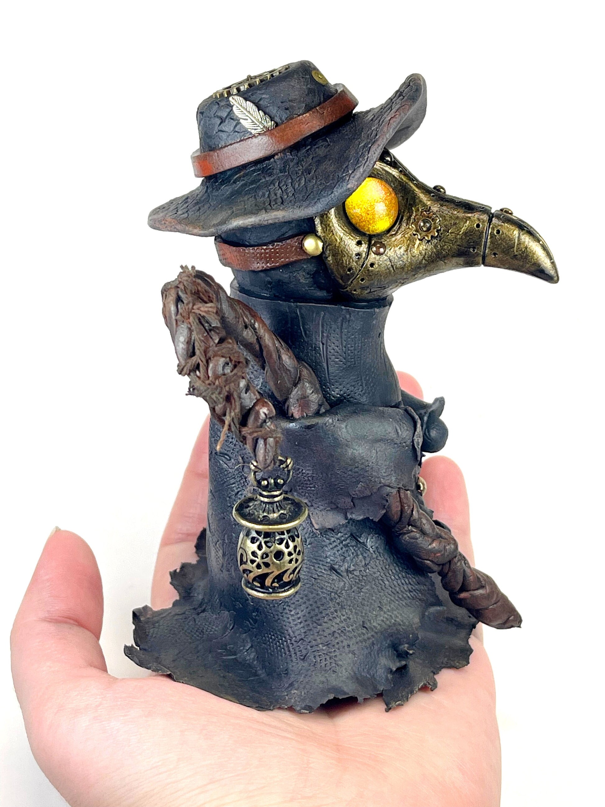 Steampunk Plague Doctor sculpture ooak