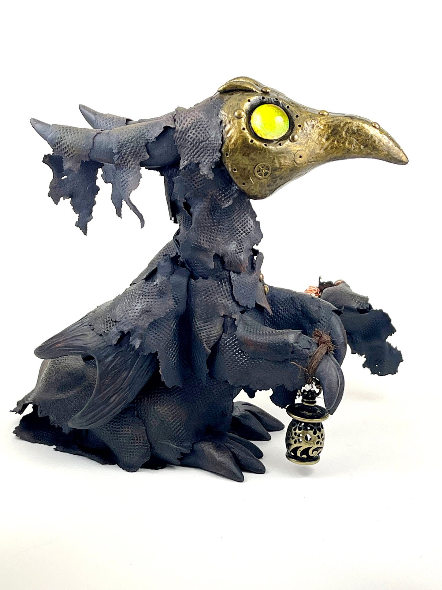 Steampunk Dragon Plague Doctor sculpture ooak