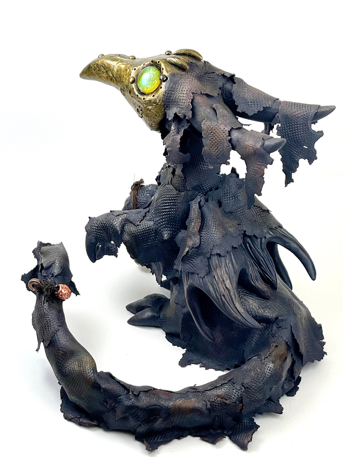 Steampunk Dragon Plague Doctor sculpture ooak